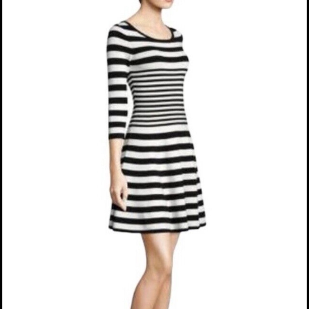 Milly navy and white striped knit dress